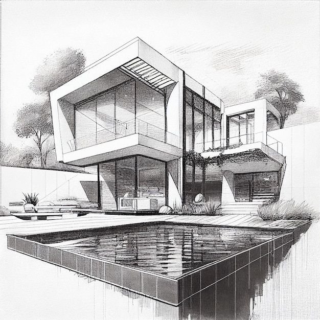 First attempt drawing a Modern Philippine house by BigBoarPH on DeviantArt